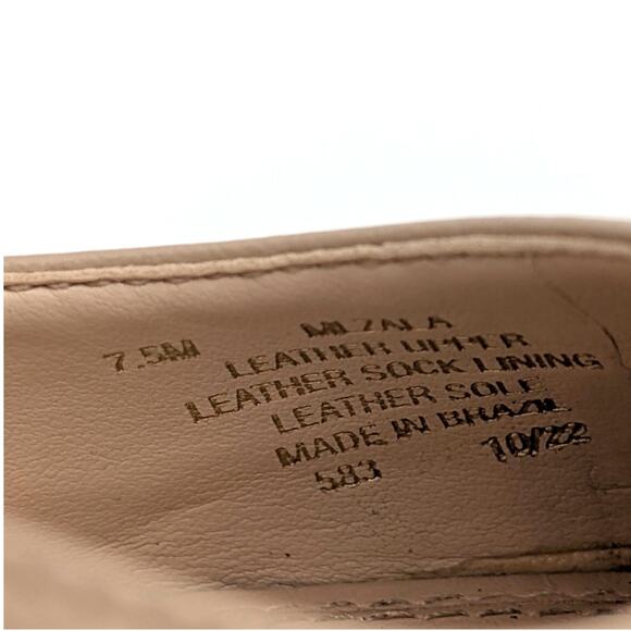 Marc Fisher Zala Block Heel Pump Women's Lite Latte Leather Size US7.5M EU38 - Picture 7 of 12